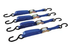 Silverline Cam Buckle Ratchet Tie Down Strap S-Hook 2m X 25mm (Pack Of 4)