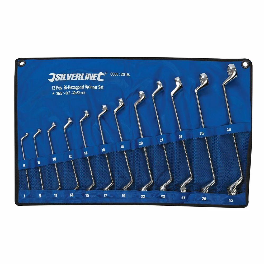Silverline Deep Offset Ring Spanners Set 12 Piece (6-32mm) 1 Silverline Deep Offset Ring Spanners Set 12 Piece (6-32mm)