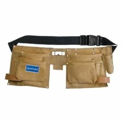 Silverline Double Pouch Leather Tool Belt 8 Pocket