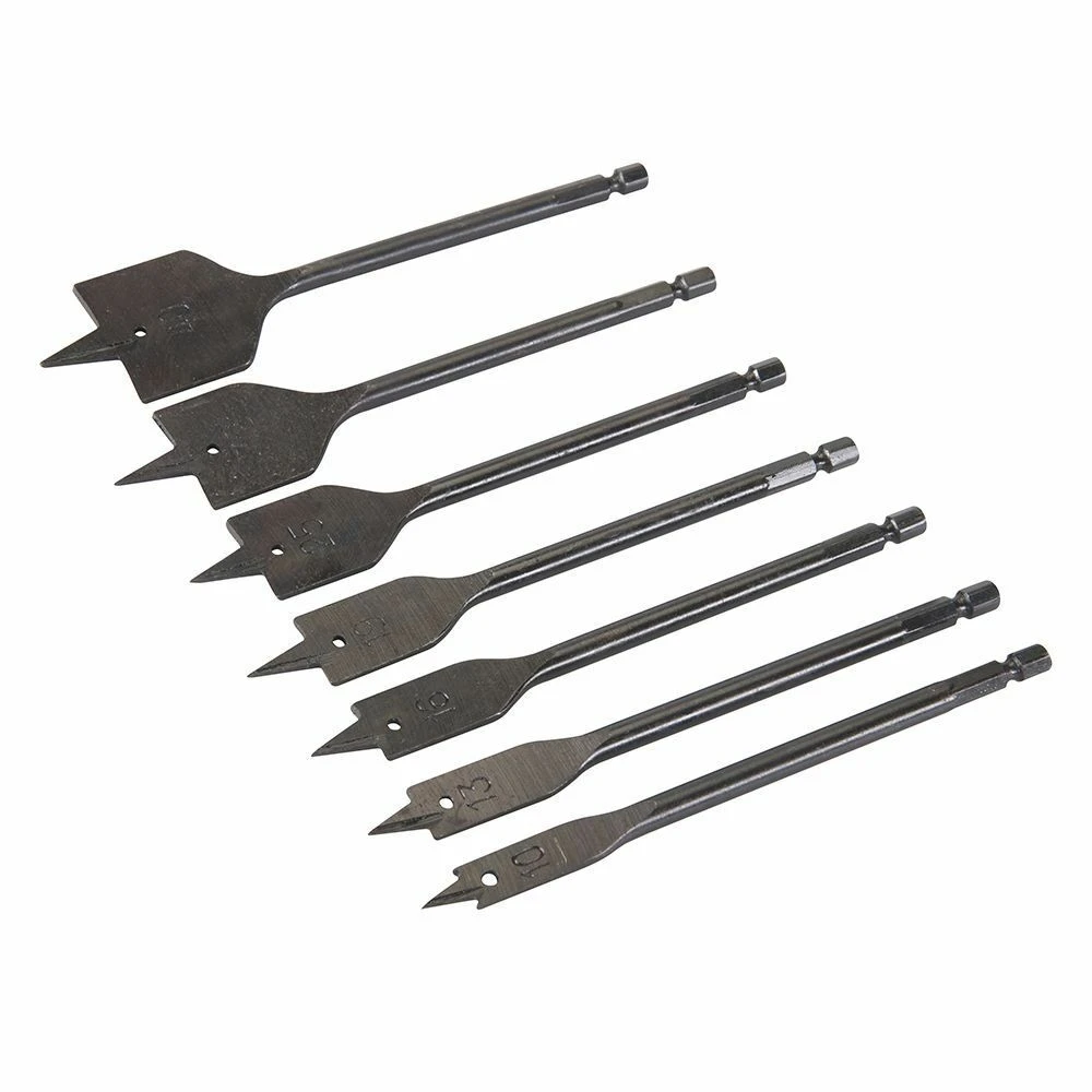 Silverline Plumbers Flat Wood Bit Set 7 Piece 1 Silverline Plumbers Flat Wood Bit Set 7 Piece