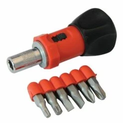 Silverline Stubby Ratchet Screwdriver Set 7 Piece