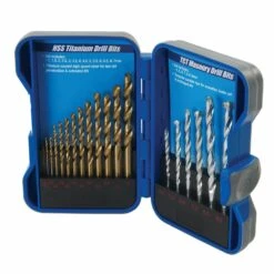 Silverline Titanium-Coated HSS & Masonry Drill Bit Set 19 Piece