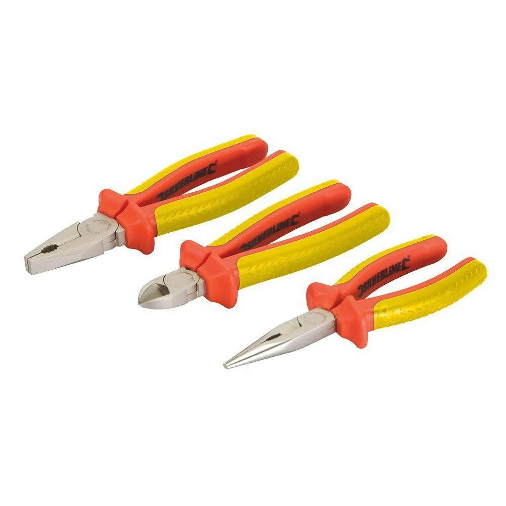 Silverline VDE Expert Pliers Set 3 Piece 1 Silverline VDE Expert Pliers Set 3 Piece